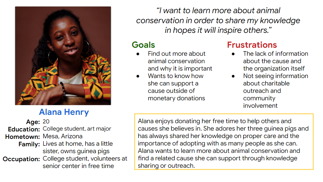 Conservation Persona Alana