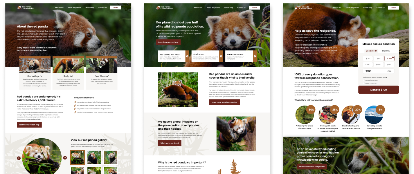 Conservation Website Mockups